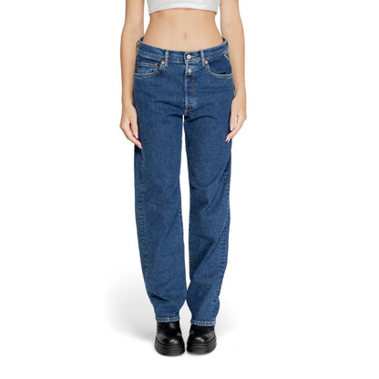 Pants by Replay for women in stretch cotton blue features a utilitarian regular-fit & mom with a utilitarian long and to create a sophisticated, premium look.