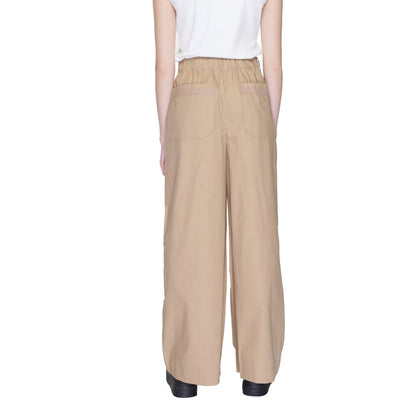 Pants by Blauer for women in cotton beige features a stylish silhouette with a stylish wide, long, and .