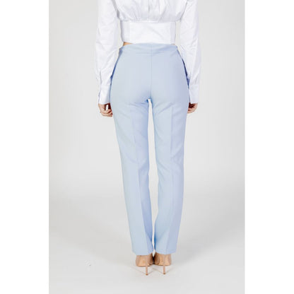 Pants by Sandro Ferrone for women in polyester blue showcases a unrivaled comfort silhouette, featuring a regular-fit cut and long with a for a unrivaled comfort and refined aesthetic.