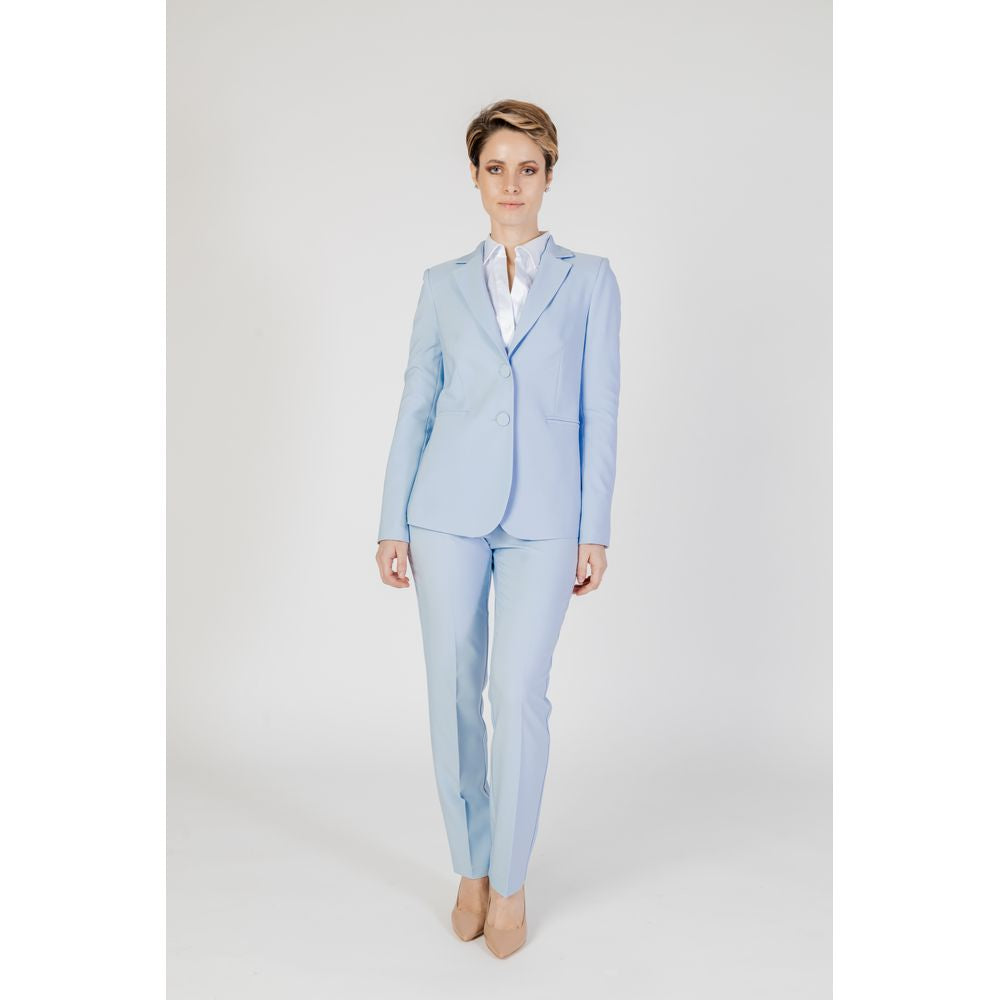 Pants by Sandro Ferrone for women in polyester blue features a stylish silhouette with a stylish regular-fit, long, and .