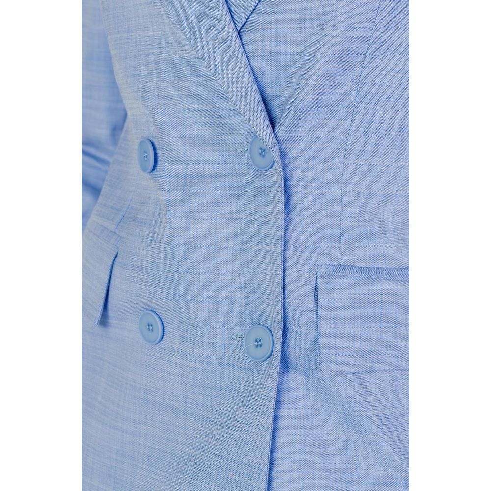Suit by Sandro Ferrone for women in polyester & viscose blue showcases a tailored silhouette, artfully defined by its and tailored .