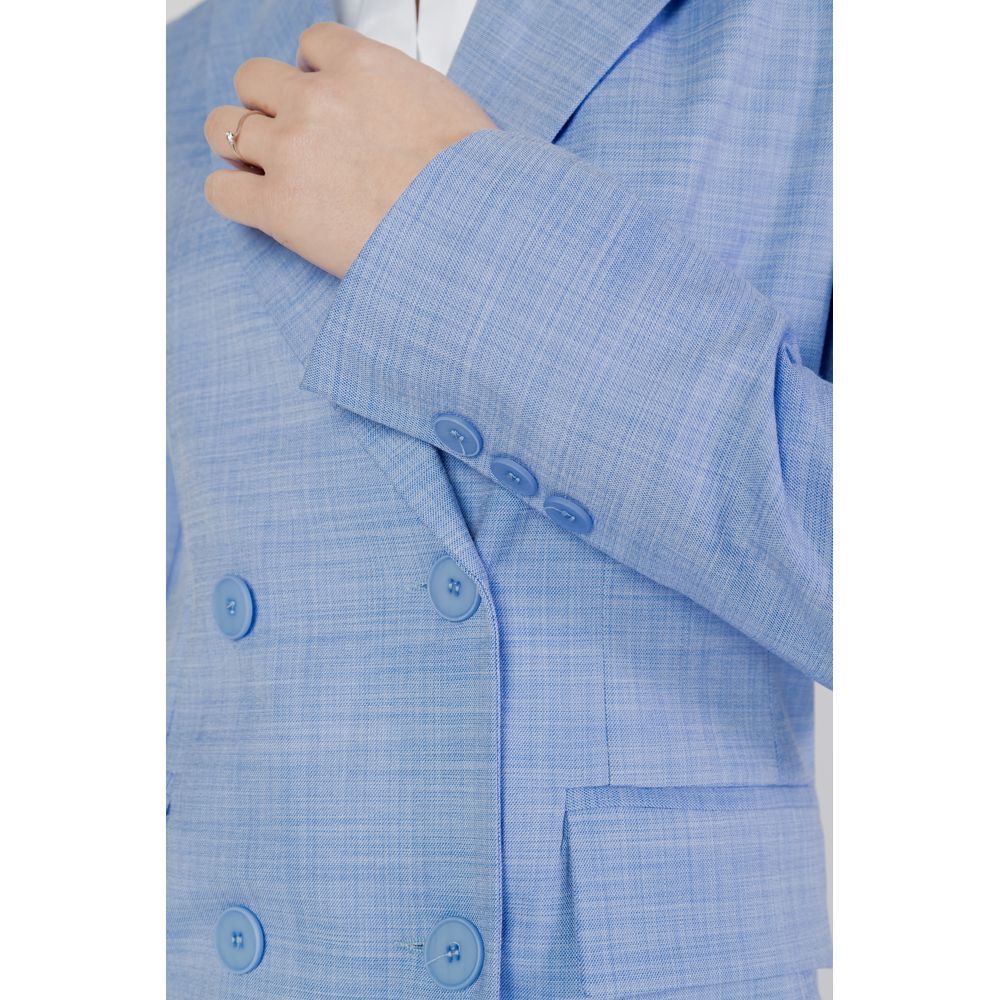 Suit by Sandro Ferrone for women in polyester & viscose blue features an on trend silhouette, showcasing a sophisticated and on trend for a truly on trend finish.