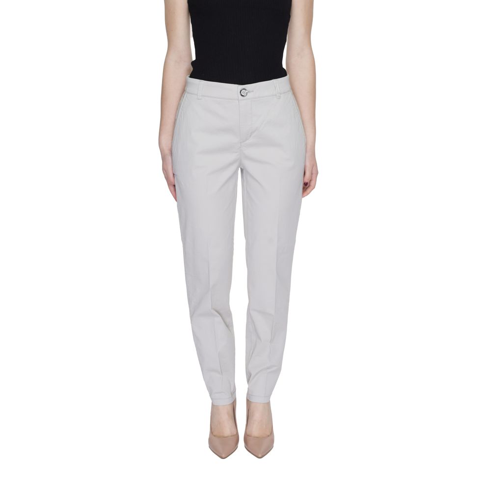 Street One Women's Cigarette Stretch Cotton Jeans - Beige