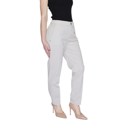 Street One Women's Cigarette Stretch Cotton Jeans - Beige