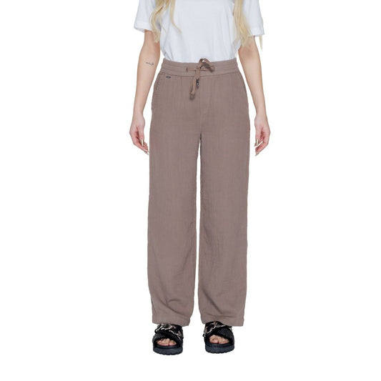 Street One Women's Wide Cotton Jeans - Brown