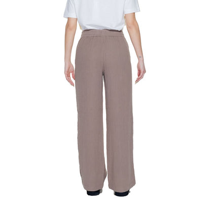 Street One Women's Wide Cotton Jeans - Brown