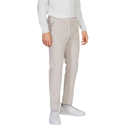 Pants by Antony Morato for men in polyester beige features a sleek silhouette with a sleek , a refined long, and a sophisticated finish.