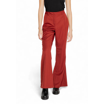 Pants by Vero Moda for women in polyester red features a stylish silhouette with a stylish , long, and .