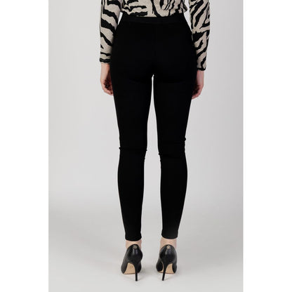 Pants by Only for women in polyamide viscose black features an understated silhouette, showcasing a sophisticated leggings and long with a refined for an understated, polished aesthetic.