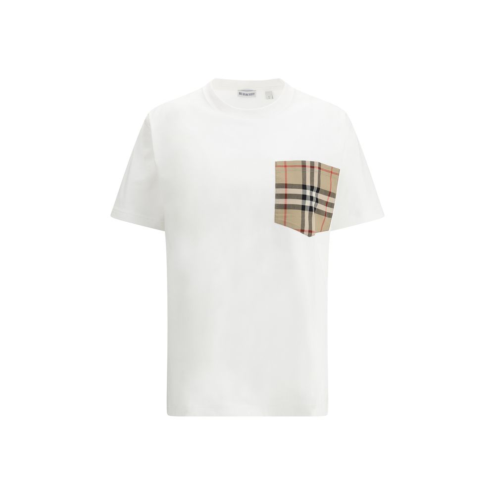 Activewear T-Shirt by Burberry for women in cotton white & patterned features a versatile silhouette, showcasing a versatile crew neckline and detailed with high-performance for a premium look.