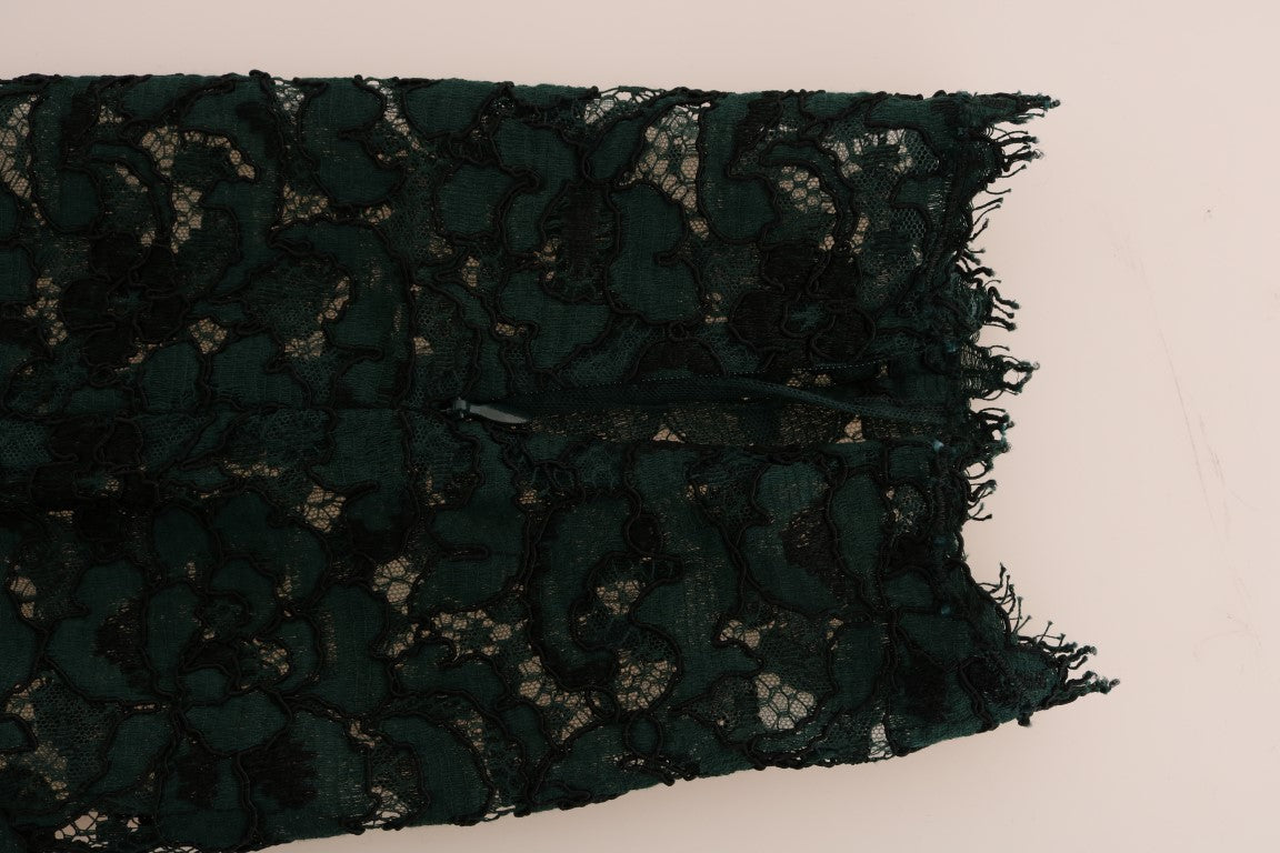 Dolce & Gabbana Ladies' Green Floral Lace Leggings Pants