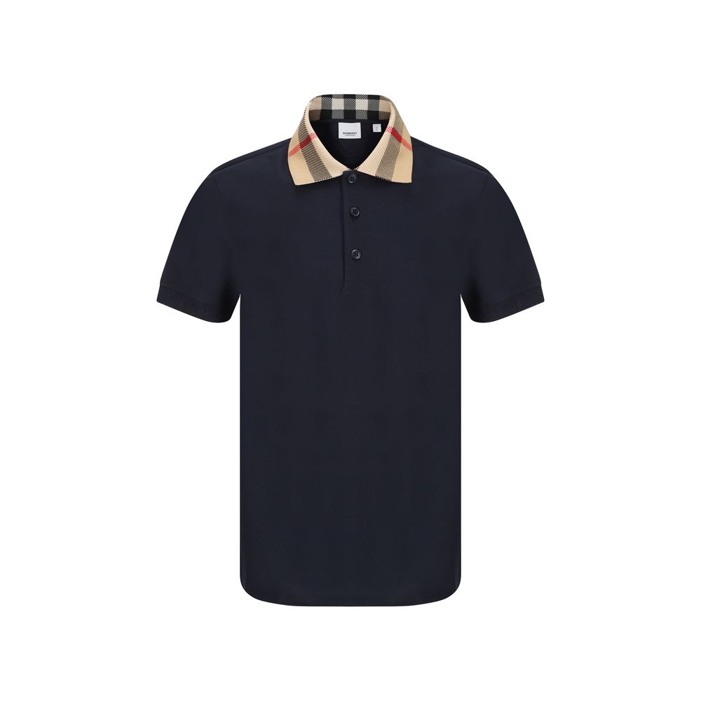 Polo Shirt by Burberry for men in cotton blue & patterned presents a crisp silhouette, artfully detailed with a crisp and crisp .