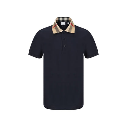 Polo Shirt by Burberry for men in cotton blue & patterned presents a crisp silhouette, artfully detailed with a crisp and crisp .