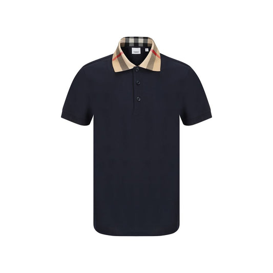 Polo Shirt by Burberry for men in cotton blue & patterned presents a crisp silhouette, artfully detailed with a crisp and crisp .