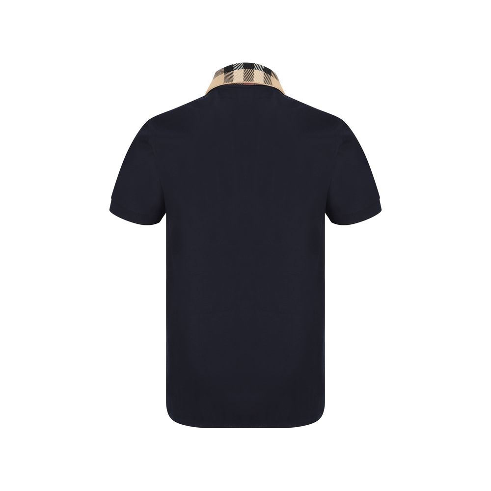 Polo Shirt by Burberry for men in cotton blue & patterned presents a sleek silhouette, featuring a refined and for a sleek finish.