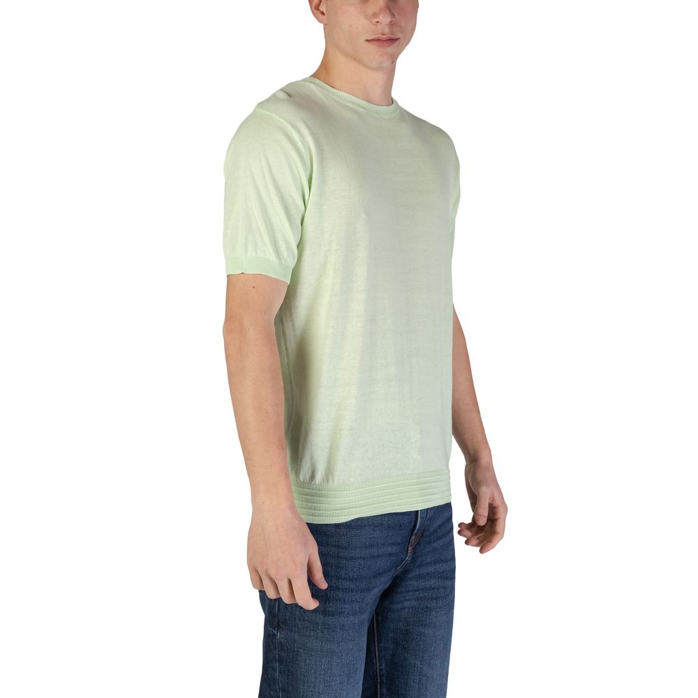 T-Shirt by Hamaki-Ho for men in cotton green features an on trend silhouette, perfectly showcasing a on trend and wrap neckline for an elevated aesthetic.
