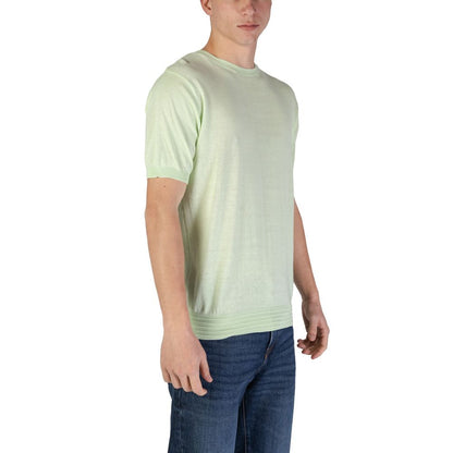 T-Shirt by Hamaki-Ho for men in cotton green features an on trend silhouette, perfectly showcasing a on trend and wrap neckline for an elevated aesthetic.