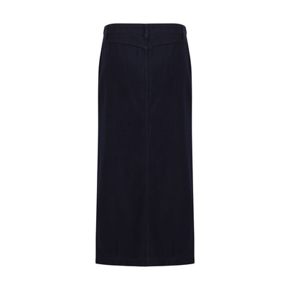 Skirt by Giorgio Armani for women in cotton blue & patterned features a sublime silhouette, showcasing the sublime design of the Women's Cotton Skirt in a sophisticated midi.