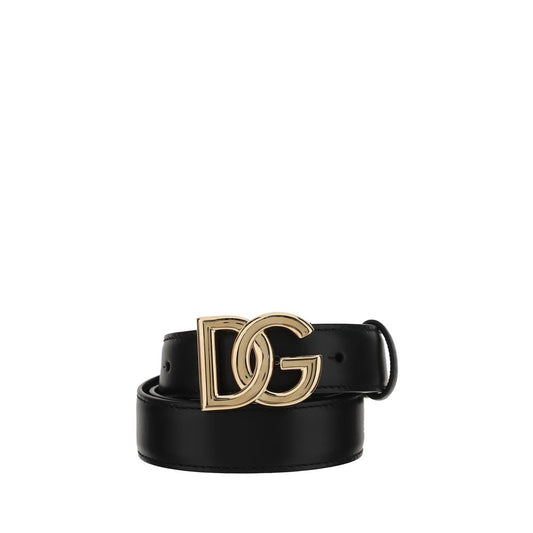 Belt by Dolce & Gabbana for women in bos taurus calf leather black & monogram features a versatile silhouette, artfully showcasing the versatile design of the Bos Taurus Calf Leather Belt for a sophisticated, premium finish.