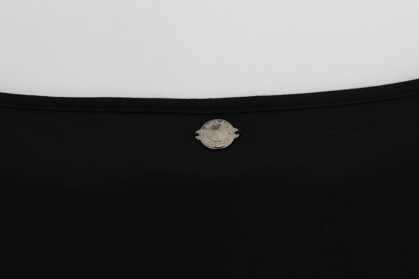 Black Modal Silk Shift Knee Dress