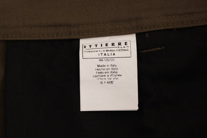 Green Cotton Stretch Comfort Fit Pants