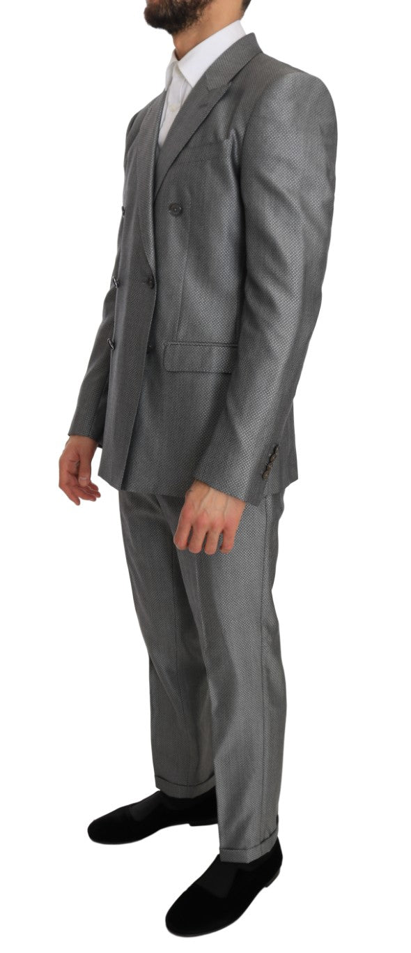 Dolce & Gabbana Men's Black Stretch Crystal Bee Slim Fit Suit