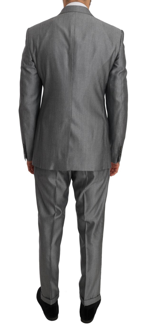 Dolce & Gabbana Men's Black Stretch Crystal Bee Slim Fit Suit