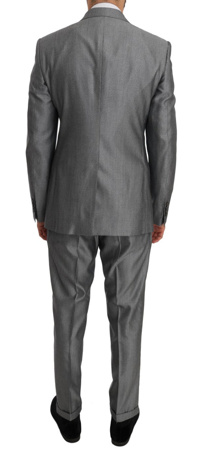 Dolce & Gabbana Men's Black Stretch Crystal Bee Slim Fit Suit