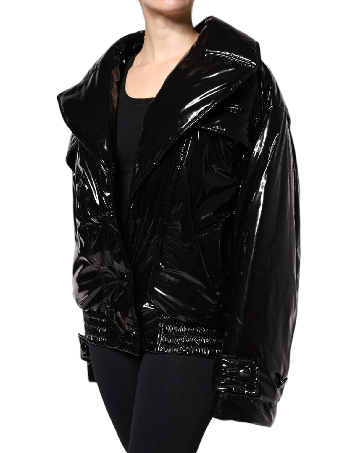 Dolce & Gabbana Women's Blouson Polyester & Polyurethane Jacket - Black