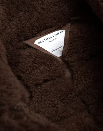 Bottega Veneta Men's Fur Sheep Shearling & Wool Bomber Jacket - Brown