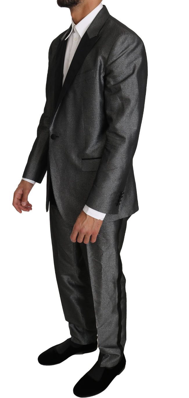 Dolce & Gabbana Men's Gray Patterned MARTINI 2 Piece Suit