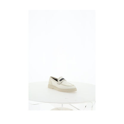 Loafer Loafers Shoes by Brunello Cucinelli for unisex in bos taurus suede calfskin leather & cotton beige showcases a timeless Unisex Bos Taurus Suede Calfskin Leather & Cotton Loafer Loafers Shoes aesthetic, defined by its timeless round toe style and elegant .