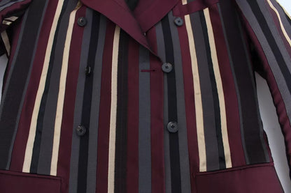 Dolce & Gabbana Multicolor Striped Runway 3 Piece Slim Fit Vest Suit