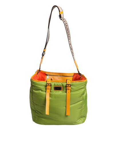 Crossbody Tote Bag by Dolce & Gabbana for women in polyurethane leather green & silver features an jet-set-ready silhouette, showcasing the Polyurethane Leather Crossbody Tote Bag design with a secure , ample internal-pockets & cardholder, and versatile crossbody-strap, shoulder-strap, handle, adjustable-strap & detachable-strap.
