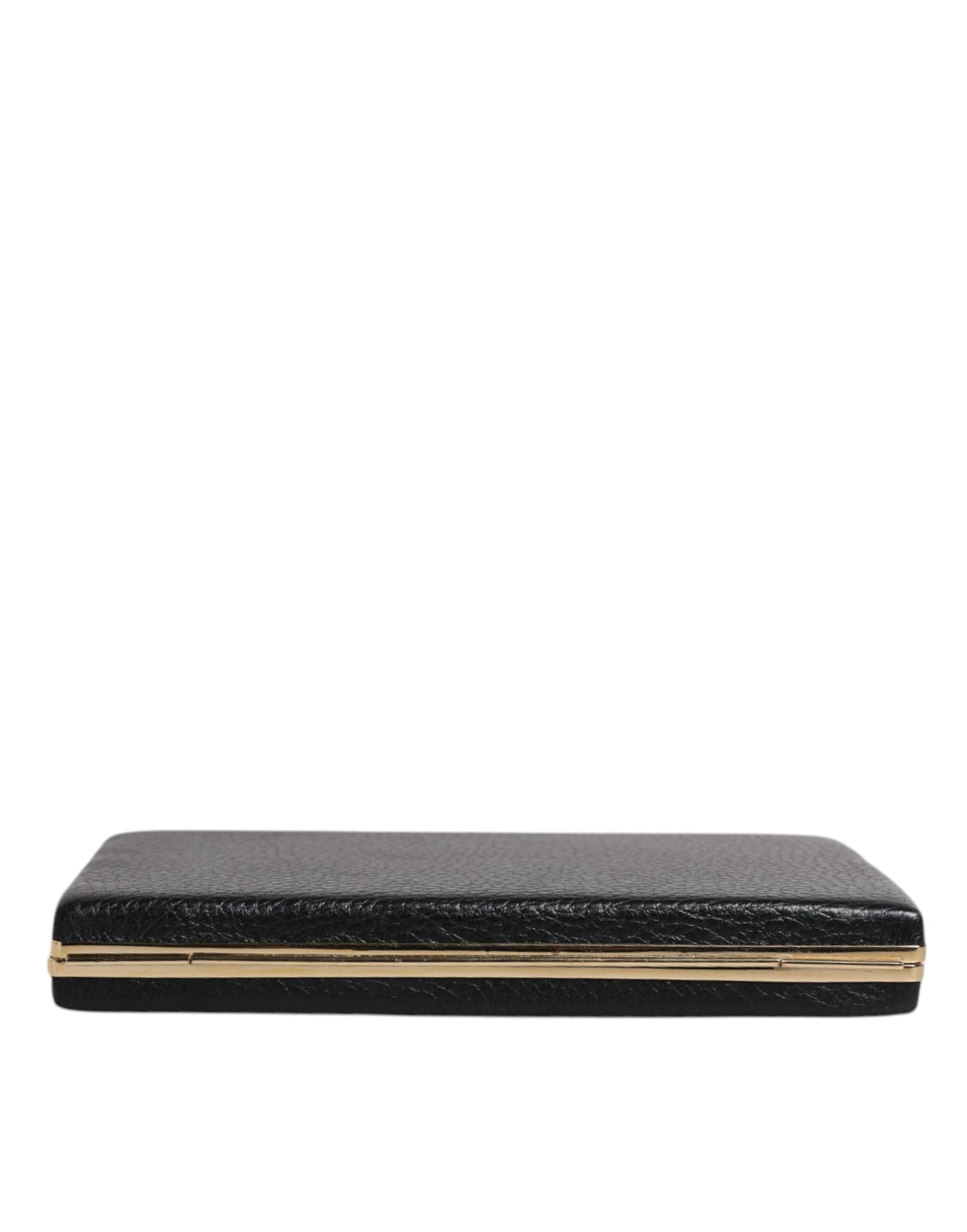 Evening Box Clutch Handbag by Dolce & Gabbana for women in goat leather & aluminium black & gold features a sculptural silhouette with a secure , organized cardholder, and versatile for a sculptural finish.