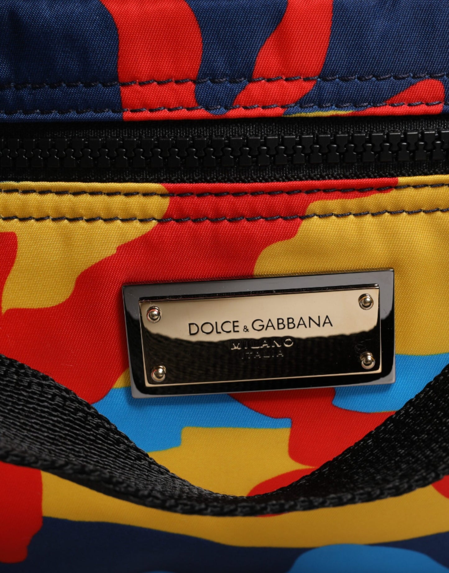 Shopper Tote Bag by Dolce & Gabbana for women in nylon fabric multicolor, silver & camouflage showcases a statuesque Nylon Fabric Shopper Tote Bag design, featuring a secure zipper, ample external-pockets, and versatile shoulder-strap & handle for a statuesque finish.