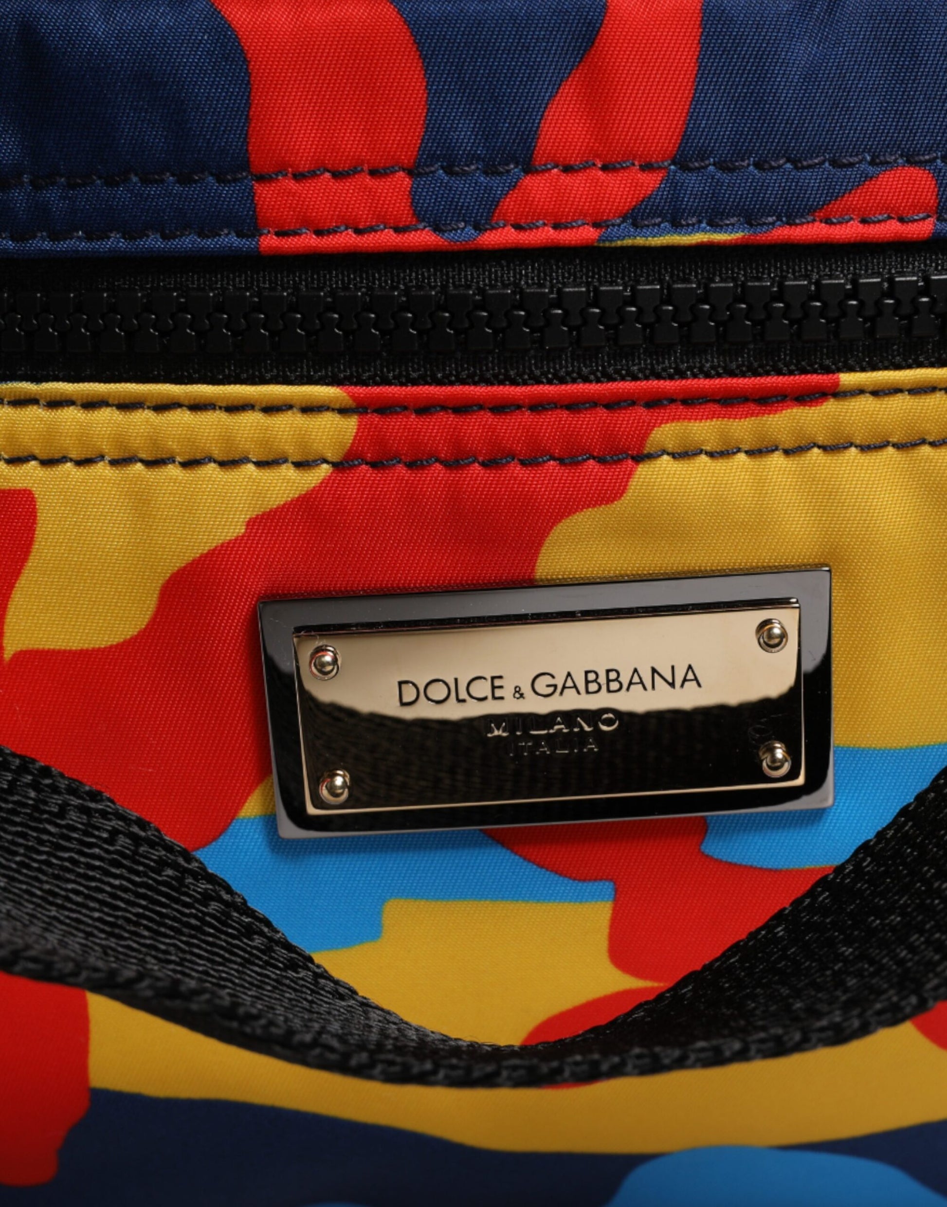 Shopper Tote Bag by Dolce & Gabbana for women in nylon fabric multicolor, silver & camouflage showcases a statuesque Nylon Fabric Shopper Tote Bag design, featuring a secure zipper, ample external-pockets, and versatile shoulder-strap & handle for a statuesque finish.