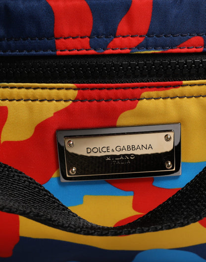 Shopper Tote Bag by Dolce & Gabbana for women in nylon fabric multicolor, silver & camouflage showcases a statuesque Nylon Fabric Shopper Tote Bag design, featuring a secure zipper, ample external-pockets, and versatile shoulder-strap & handle for a statuesque finish.