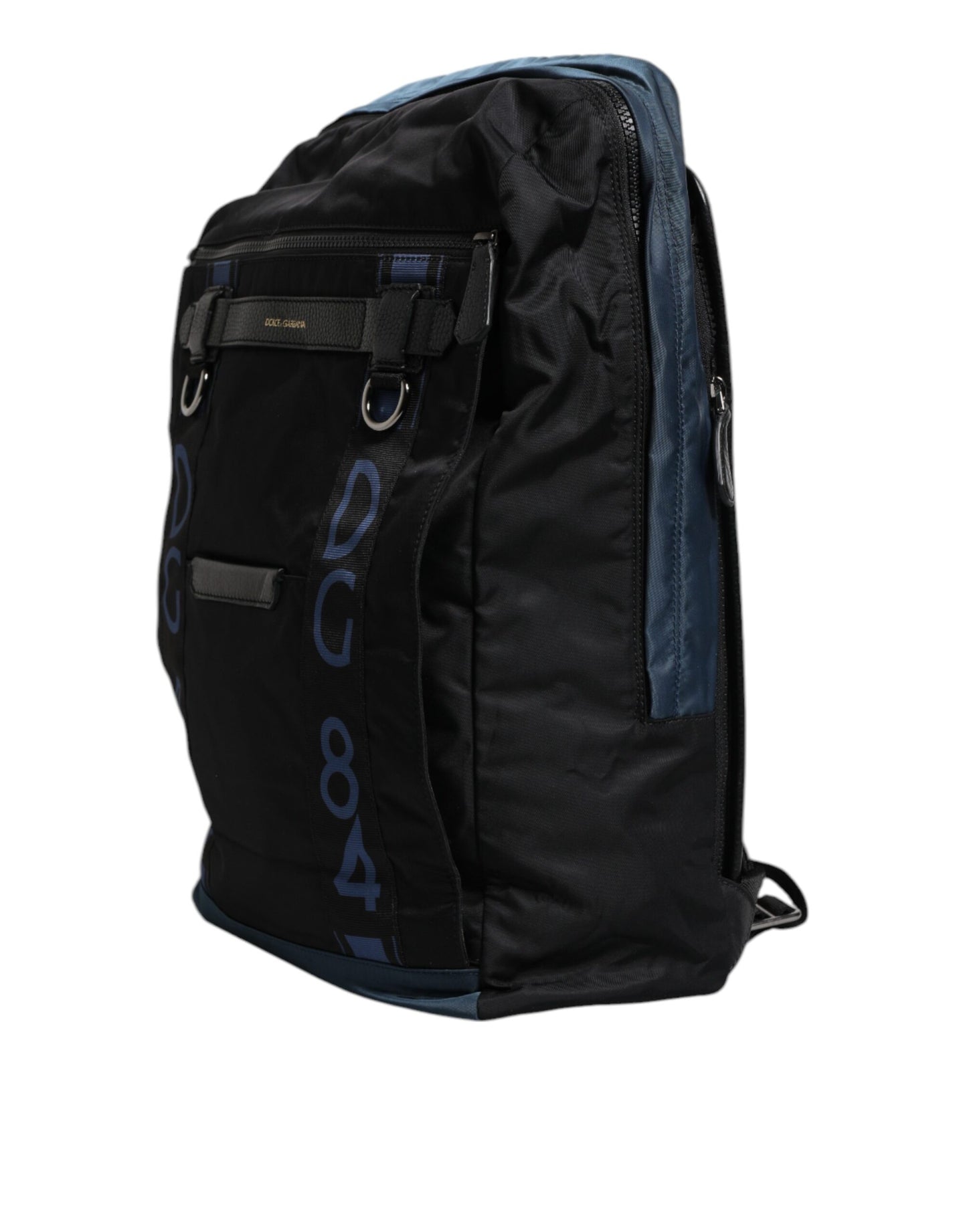 Backpack by Dolce & Gabbana for men in poly cotton & leather black, blue, leopard-print & print features a refined silhouette, showcasing the Poly Cotton Leather Backpack design with a secure zipper, ample , and versatile backpack-strap.