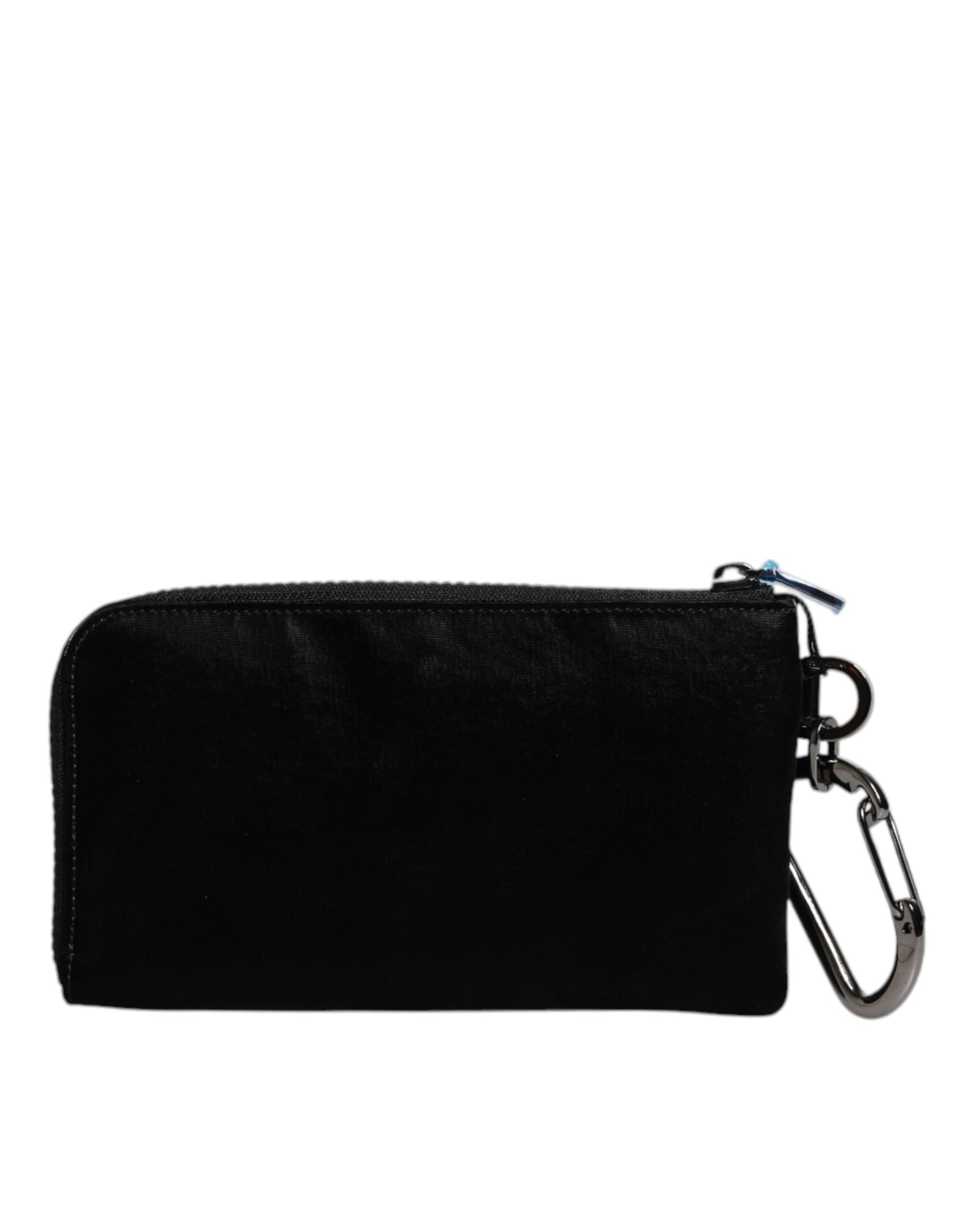 Pouch Clutch Handbag by Dolce & Gabbana for men in calfskin leather & nylon black, gold & silver features a sculptural silhouette with a secure zipper, ample , and versatile for a sculptural finish.