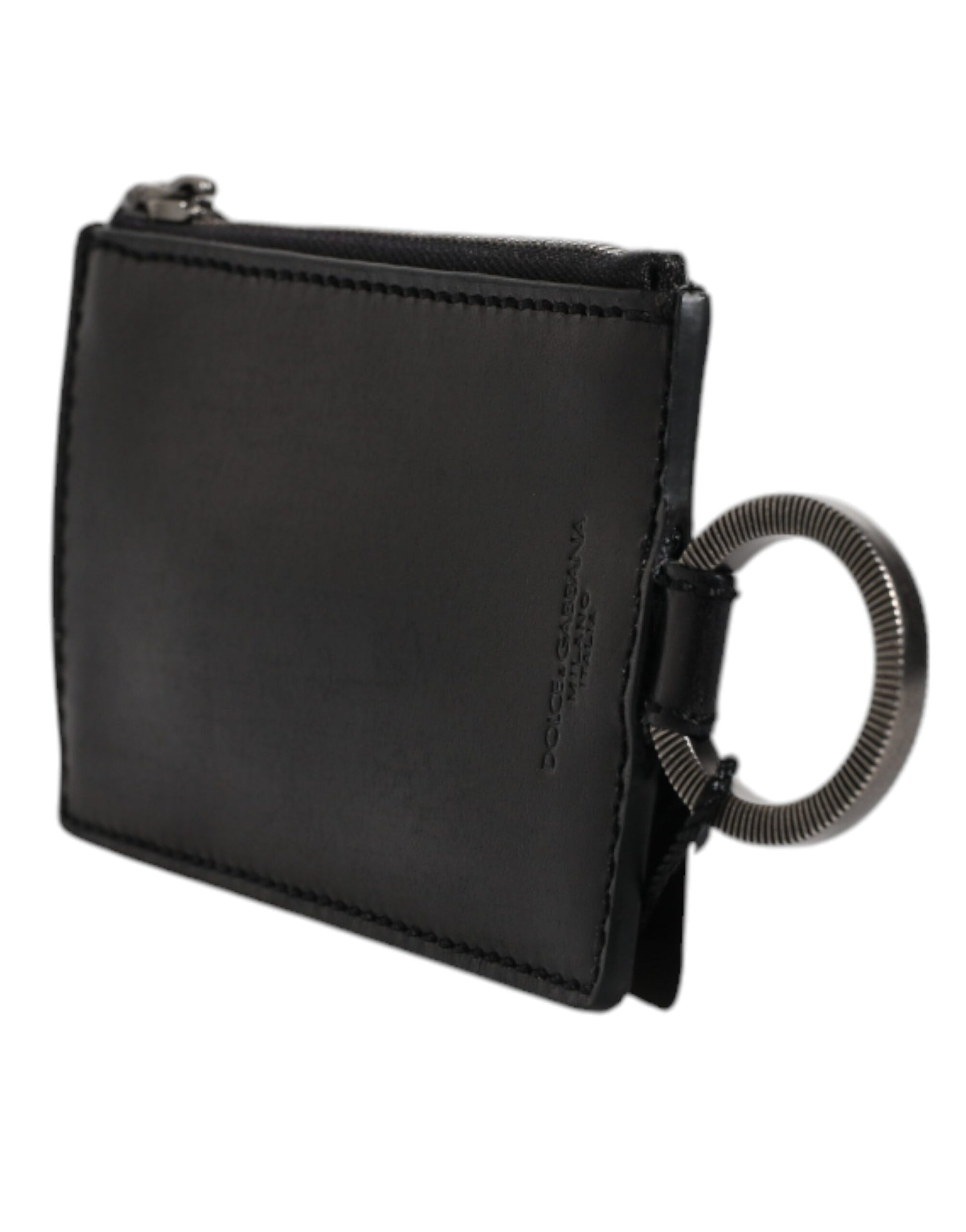 Cardholder Wallet by Dolce & Gabbana for men in horse leather black showcases a refined silhouette, artfully capturing the essence of the refined Horse Leather Cardholder Wallet design with functional card-organization.