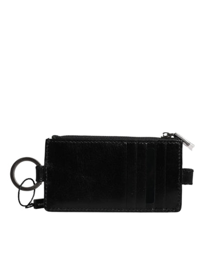 Cardholder Wallet by Dolce & Gabbana for men in horse leather black features a streamlined silhouette, showcasing the streamlined Horse Leather Cardholder Wallet design with sophisticated card-organization for a premium look.