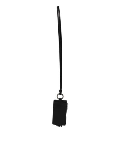 Cardholder Wallet by Dolce & Gabbana for men in horse leather black features a streamlined silhouette, showcasing the streamlined Horse Leather Cardholder Wallet design with sophisticated card-organization for a premium look.