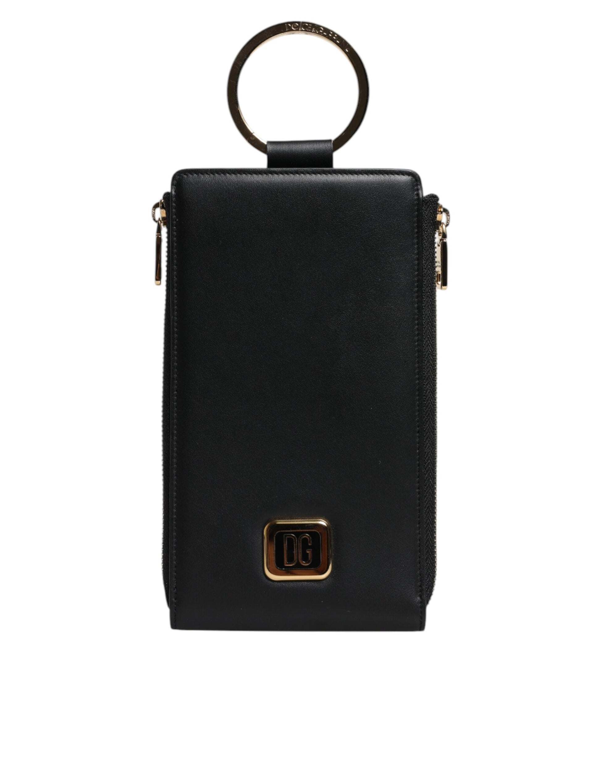 Cardholder Wallet by Dolce & Gabbana for women in leather black presents a refined silhouette, artfully capturing the essence of the Leather Cardholder Wallet design with sophisticated card-organization coin-purse for a refined look.