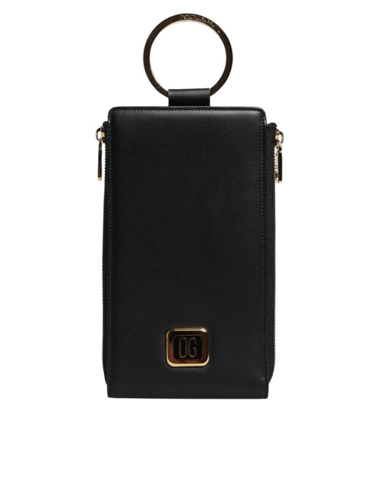 Cardholder Wallet by Dolce & Gabbana for women in leather black presents a refined silhouette, artfully capturing the essence of the Leather Cardholder Wallet design with sophisticated card-organization coin-purse for a refined look.
