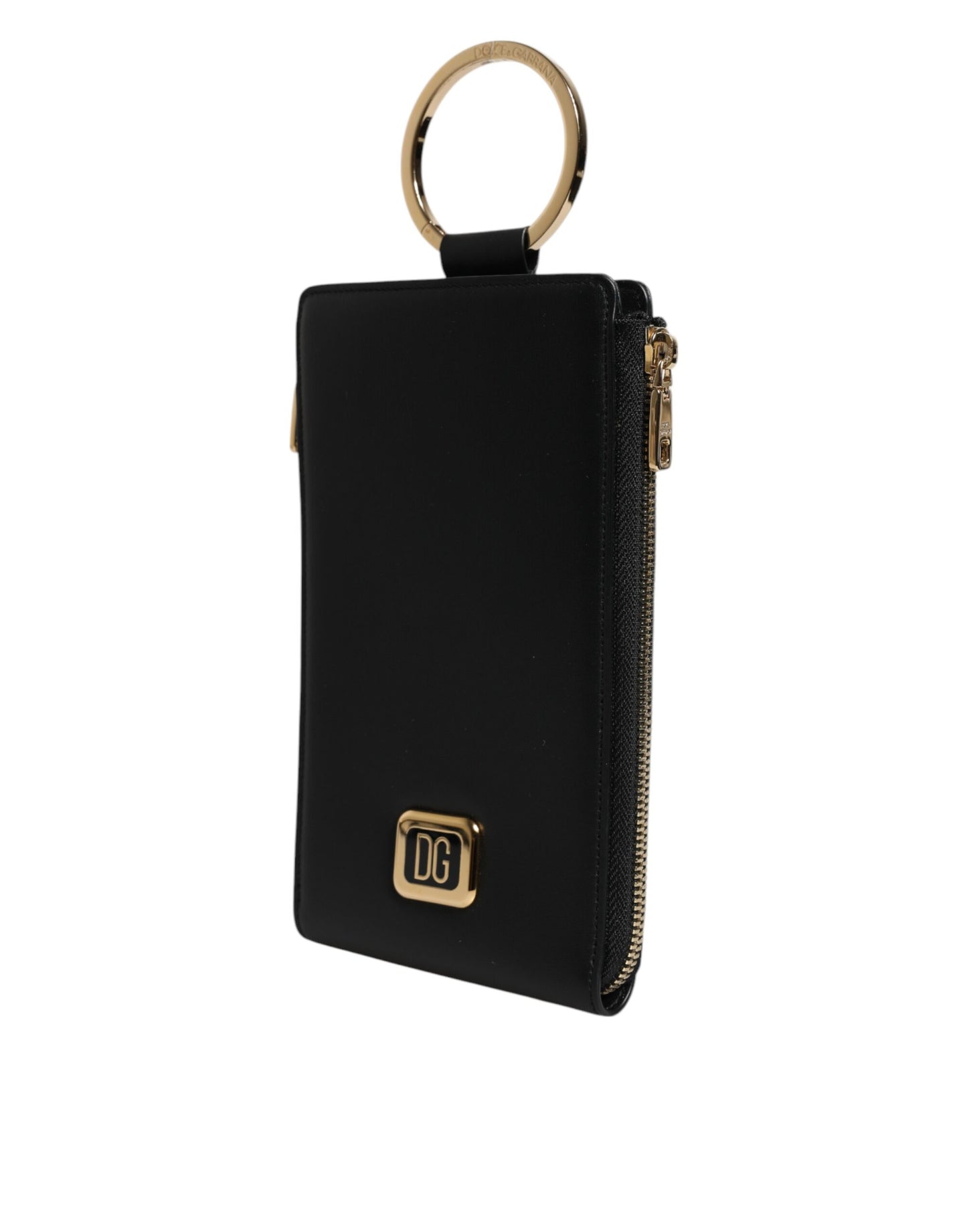 Cardholder Wallet by Dolce & Gabbana for women in leather black presents a streamlined silhouette, showcasing the sophisticated design of the Leather Cardholder Wallet collection with functional card-organization coin-purse.