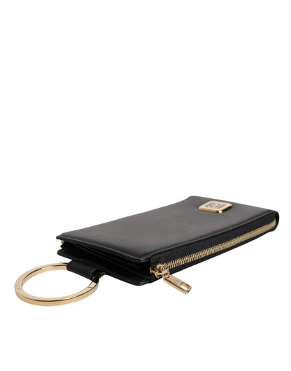 Cardholder Wallet by Dolce & Gabbana for women in leather black features a streamlined silhouette, showcasing the streamlined Leather Cardholder Wallet design with sophisticated card-organization coin-purse for a premium look.