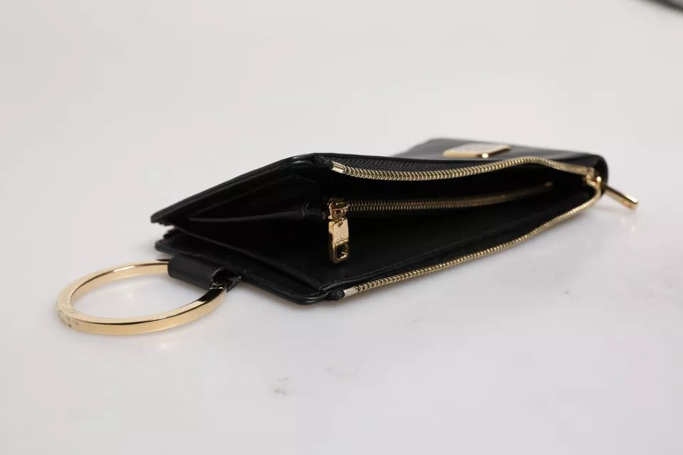 Cardholder Wallet by Dolce & Gabbana for women in leather black presents a streamlined silhouette, showcasing the sophisticated design of the Leather Cardholder Wallet collection with functional card-organization coin-purse.
