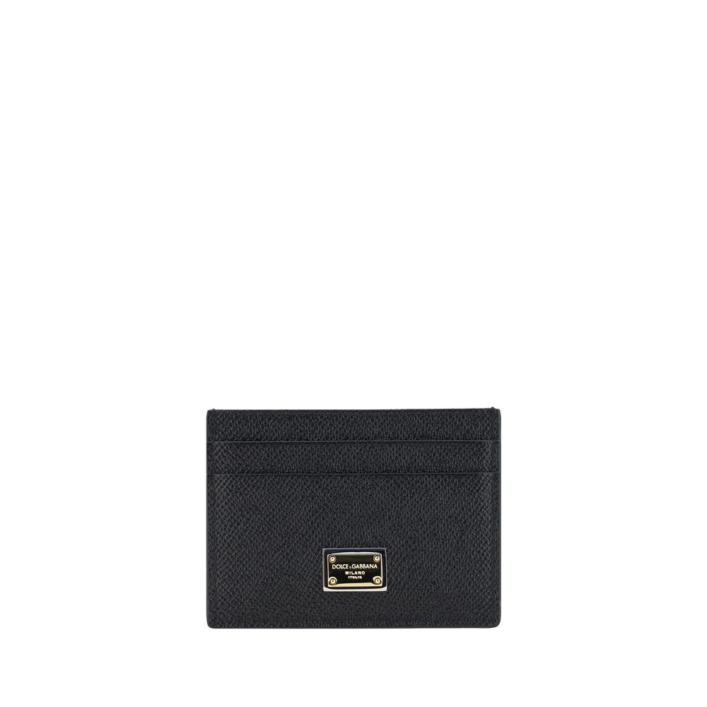 Cardholder Wallet by Dolce & Gabbana for women in calfskin leather black showcases a discerning silhouette, artfully capturing the essence of Calfskin Leather Cardholder Wallet with its functional card-organization compact-design.