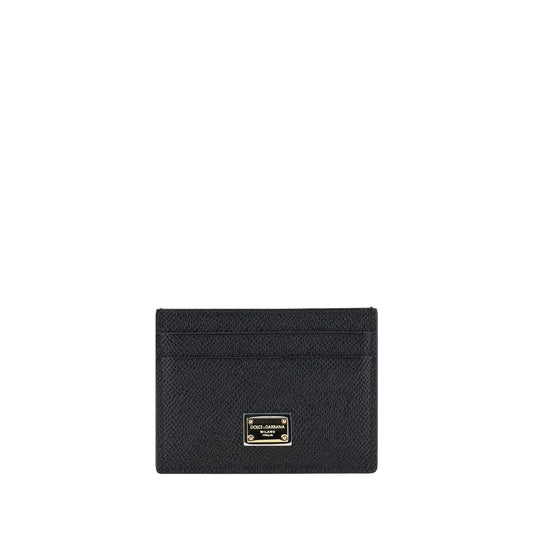 Cardholder Wallet by Dolce & Gabbana for women in calfskin leather black showcases a discerning silhouette, artfully capturing the essence of Calfskin Leather Cardholder Wallet with its functional card-organization compact-design.